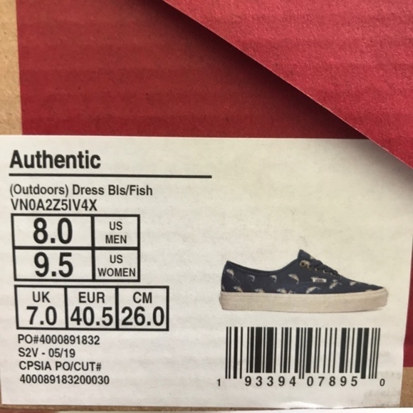 Vans Authentic Outdoors Fish Sz 8 Men - Picture 8 of 8